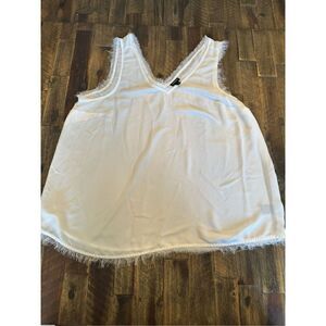Torrid semi sheer white camisole size 1 raw hem